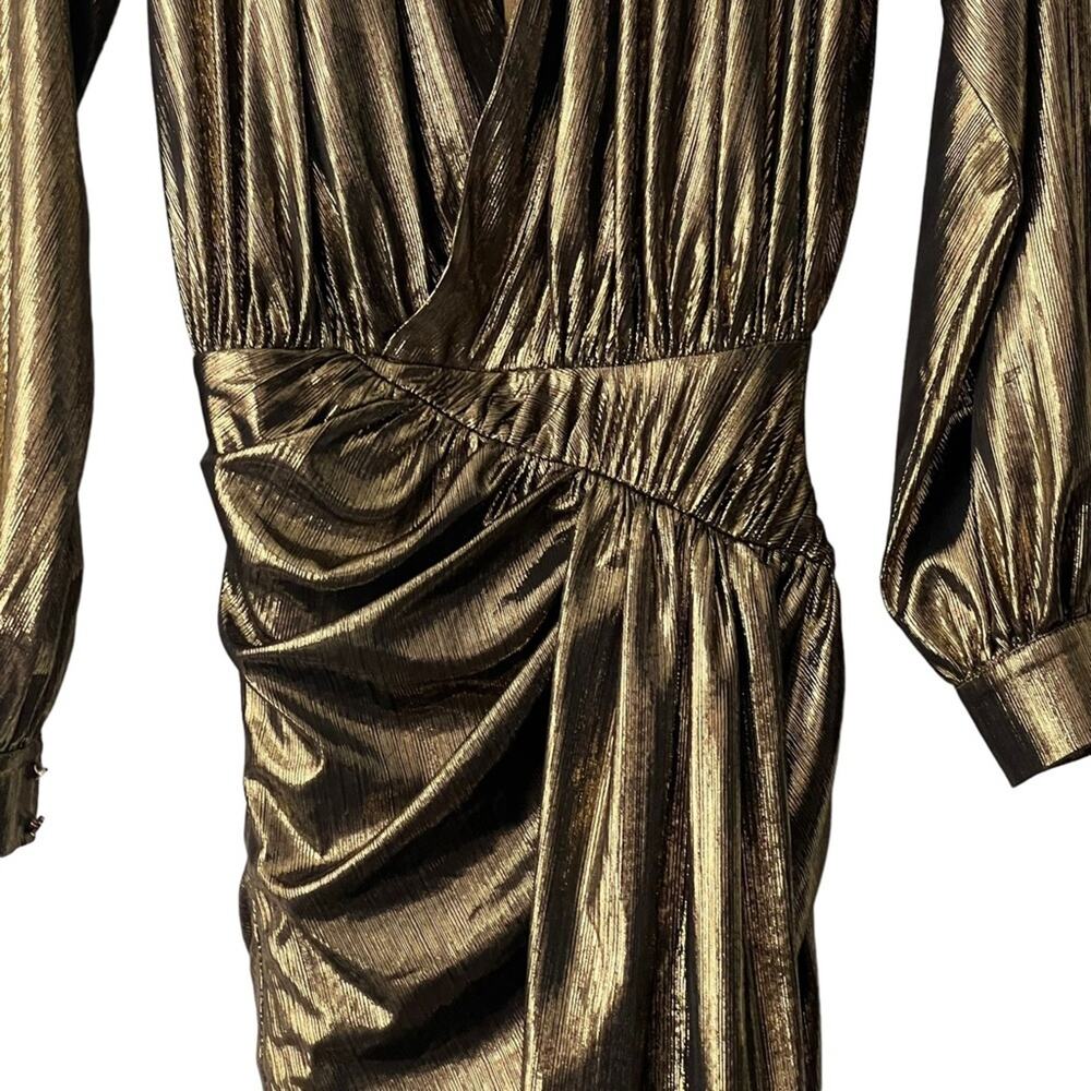 House Of CB London ALVONA
Metallic Bronze Drape Mini Dress Size S - Picture 7 of 11
